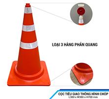 Cọc tiêu nhựa HP 70cm 3 hàng phản quang